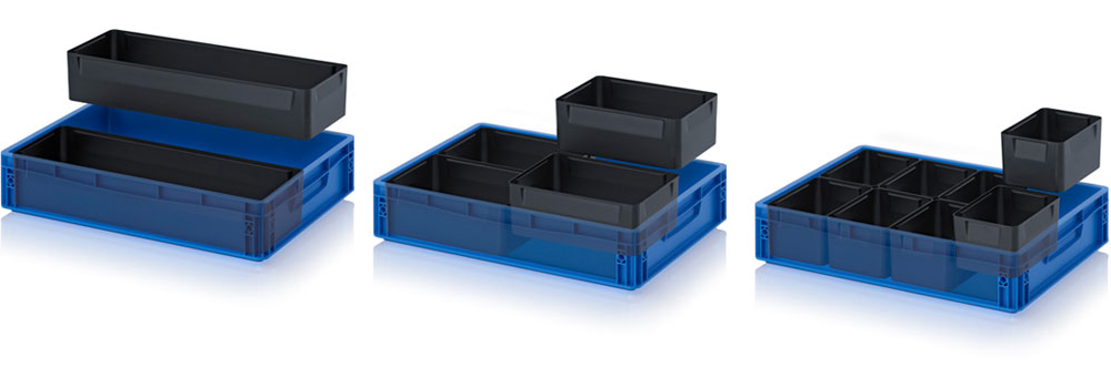 AUER Packaging ESD insertable bins for ESD Euro containers Title image