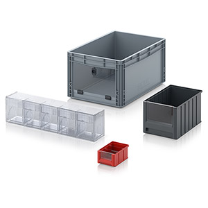 Storage boxes with open front