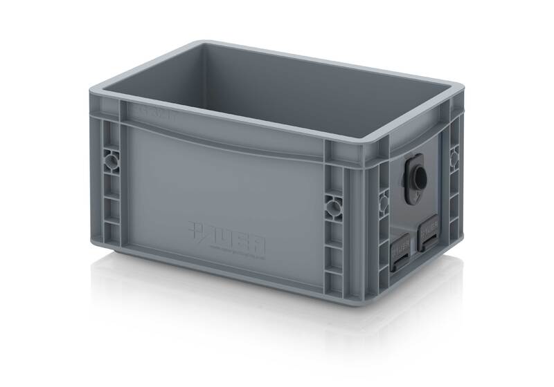 AUER Packaging Storage boxes with open front in Euro format with acrylic viewing flap EG SKS 32/17 HG