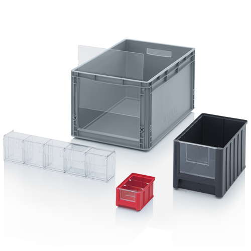 Storage boxes with open front