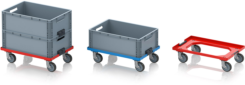 AUER Packaging Compact transport trolley with coupling system Title image