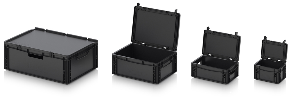 ESD-Eurobehälter mit Scharnierdeckel | AUER Packaging