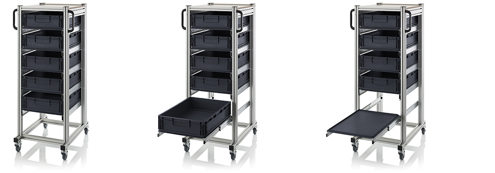 AUER Packaging ESD system trolleys for Euro containers Title image