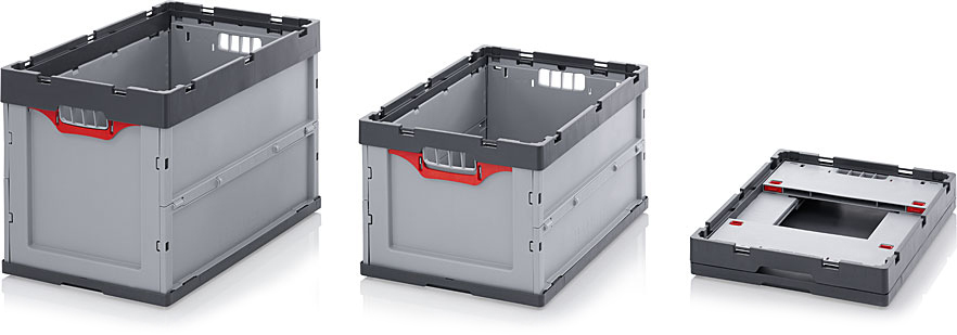 Auer Faltbox mit Deckel 2er Set Klappbox Stapelbox Lager Transportbox 60x40x32cm 
