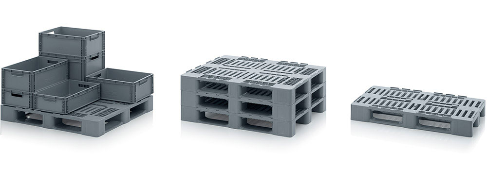 Lot De 3 Palettes Plastique Euro - 800x600x140mm - Surface Ajourée - Charge 600kg