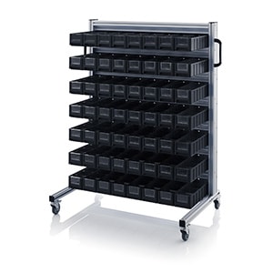Sistema de transporte ESD para cajas de estanterías Imagen de categoría