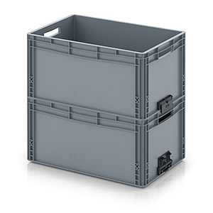 Solid Euro containers with a coupling system