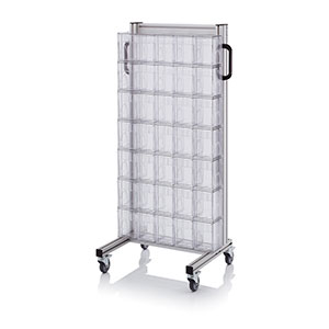 System trolleys for tipping boxes