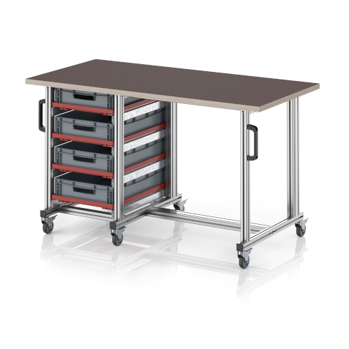 AUER Packaging Table système Pro, l’établi à roulettes