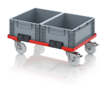 AUER Packaging Chariot porte-bac compact avec système de fixation et roulettes en polyamide RO V 64 PA FE.L Aperçu 2