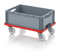 AUER Packaging Compact transport trolley with coupling system and polyamide wheels RO V 64 PA Preview image 2
