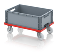AUER Packaging Compact transport trolley with coupling system and polyamide wheels RO V 64 PA BO Preview image 2