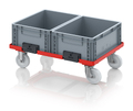 AUER Packaging Compact transport trolley with coupling system and polyamide wheels RO V 64 PA BO.L Preview image 2