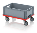 AUER Packaging Compact transport trolley with coupling system and rubber wheels RO V 64 GU Preview image 2