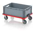AUER Packaging Compact transport trolley with coupling system and rubber wheels RO V 64 GU BO Preview image 2