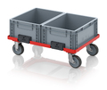 AUER Packaging Compact transport trolley with coupling system and rubber wheels RO V 64 GU BO.L Preview image 2
