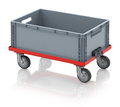 AUER Packaging Compact transport trolley with coupling system and rubber wheels RO V 64 GU FA Preview image 2