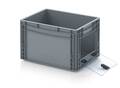 AUER Packaging Nyitott tárolódobozok Euro formátumban akrilüveg figyelőablakkal EG SKS 43/27 HG Elölnézet 2