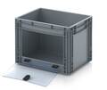 AUER Packaging Opbergbakken met open venster in euroformaat met doorkijkvenster van acrylglas EG SKL 43/32 HG Previewafbeelding 2