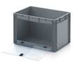 AUER Packaging Opbergbakken met open venster in euroformaat met doorkijkvenster van acrylglas EG SKL 64/42 HG Previewafbeelding 2