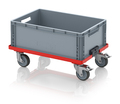AUER Packaging Transportwagen compact met koppelsysteem en rubberen wielen RO V 64 GU FE Previewafbeelding 2
