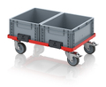 AUER Packaging Transportwagen compact met koppelsysteem en rubberen wielen RO V 64 GU FE.L Previewafbeelding 2