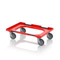 AUER Packaging Transportwagen compact met koppelsysteem en rubberen wielen RO V 64 GU.L Previewafbeelding 1