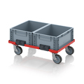AUER Packaging Transportwagen compact met koppelsysteem en rubberen wielen RO V 64 GU.L Previewafbeelding 2