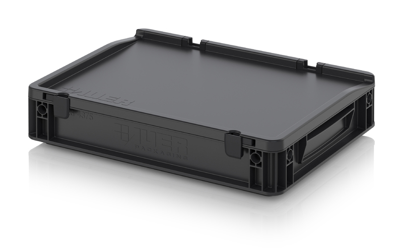 AUER Packaging Bacs Euro ESD avec couvercle à charnières ESD ED 43/75 HG