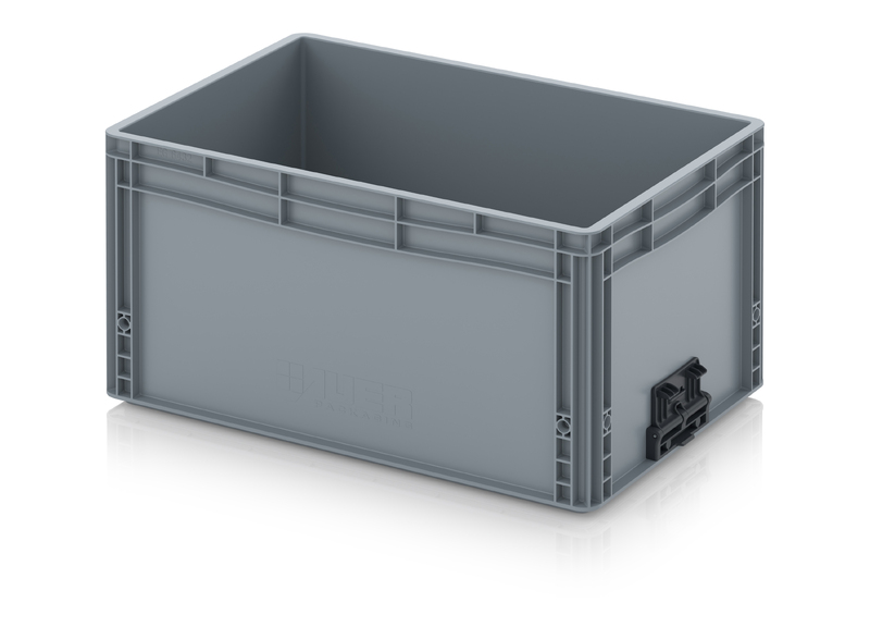 AUER Packaging Bacs Euro Fermés à l’aide d’un système de fixation EG VS 64/32 HG