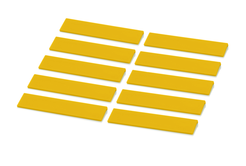 AUER Packaging Caixa de compartimentos etiquetas Kit de 10 etiquetas amarelo segurança