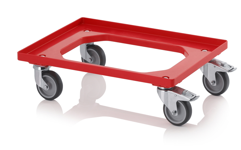 AUER Packaging Chariot porte-bac compact HD avec roulettes en caoutchouc RO 64.4 HD GU FE