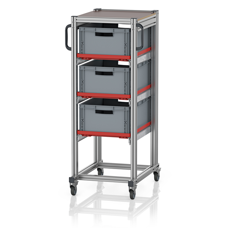 AUER Packaging Chariots système pour bacs Euro 60 x 40 Hauteur 134 cm SE 134 6422.2