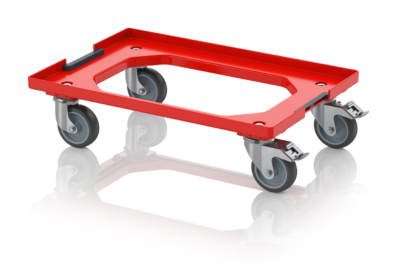 Compact transport trolley with coupling system and rubber wheels RO V 64 GU FE AUER Packaging Compact transport trolley with coupling system and rubber wheels RO V 64 GU FE