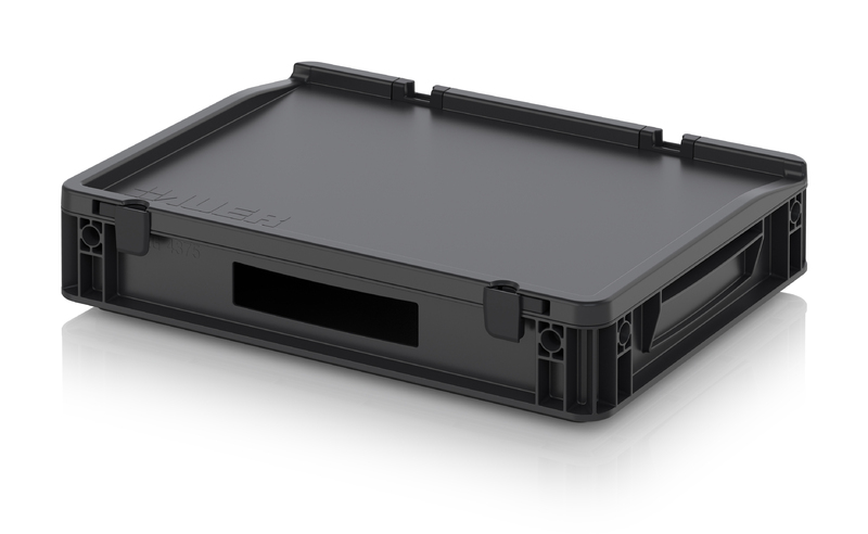 Contenitori Euro ESD con coperchio con cerniere ESD ED 43/75 HG HO AUER Packaging Contenitori Euro ESD con coperchio con cerniere ESD ED 43/75 HG HO