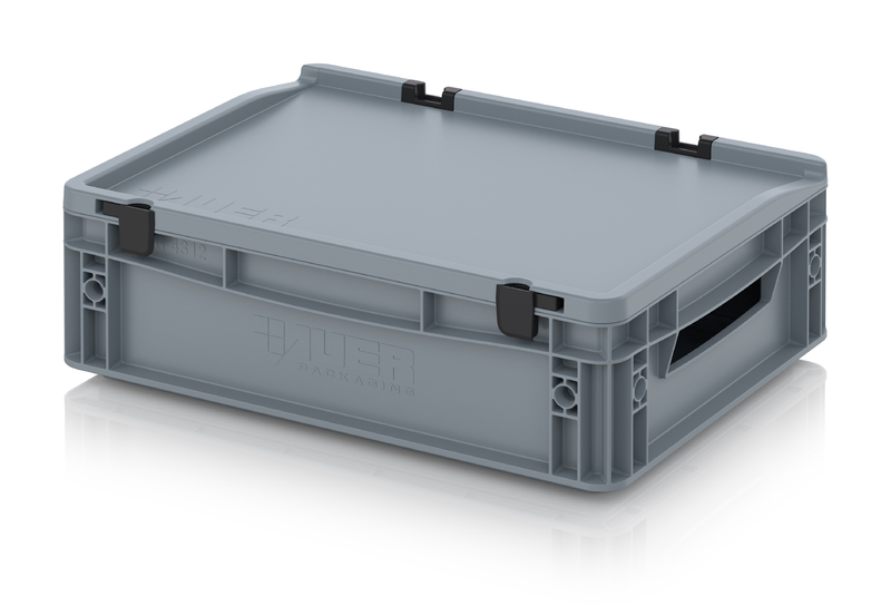 Contenitori Euro con coperchio con cerniere ED 43/12 AUER Packaging Contenitori Euro con coperchio con cerniere ED 43/12