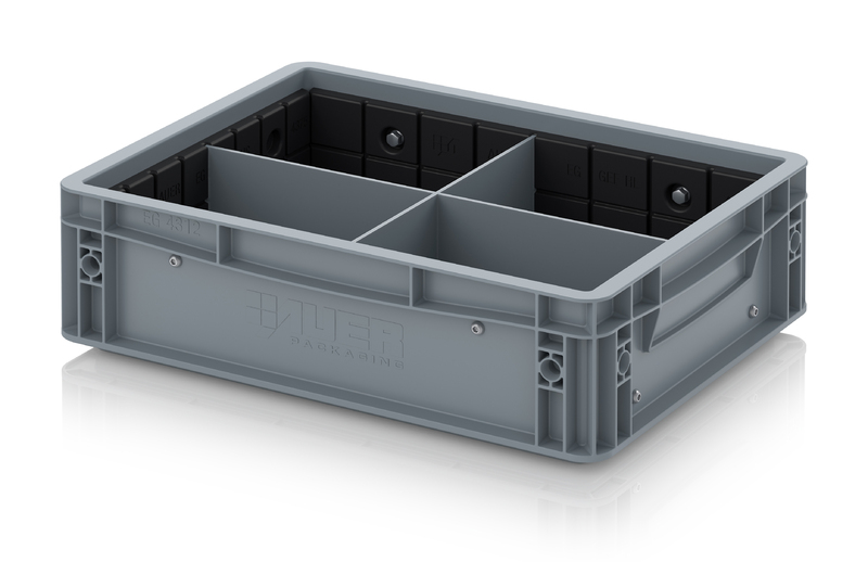 Contenitori Euro con divisorio trasversale e longitudinale EG GEF QLT 4312 HG AUER Packaging Contenitori Euro con divisorio trasversale e longitudinale EG GEF QLT 4312 HG