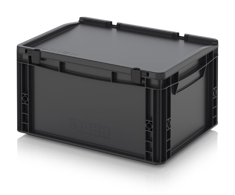 AUER Packaging ESD Euro containers with hinge lid ESD ED 43/22 HG