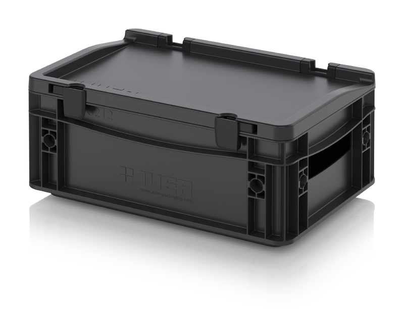 AUER Packaging ESD-Eurobehälter mit Scharnierdeckel ESD ED 32/12