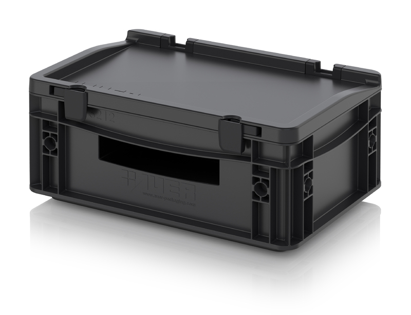 AUER Packaging ESD-Eurobehälter mit Scharnierdeckel ESD ED 32/12 HG HO