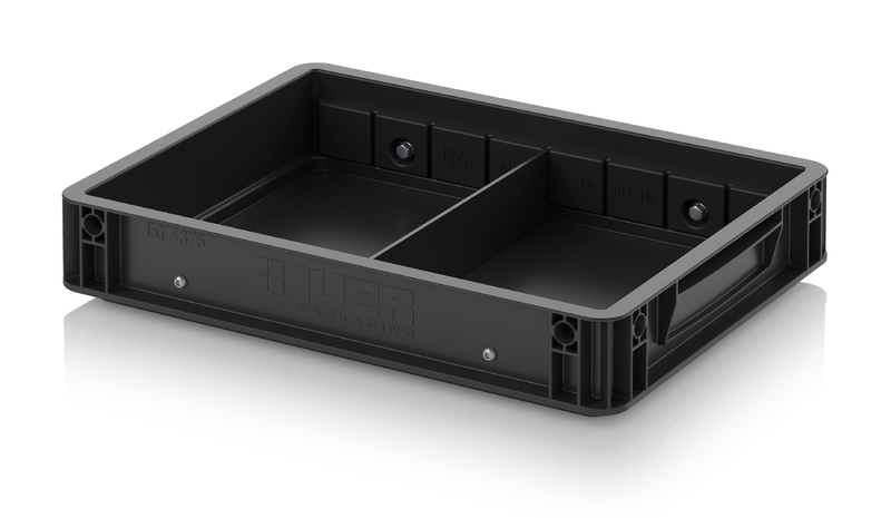 ESD-eurokasser med tverrdeler ESD EG GEF QT 4375 HG AUER Packaging ESD-eurokasser med tverrdeler ESD EG GEF QT 4375 HG