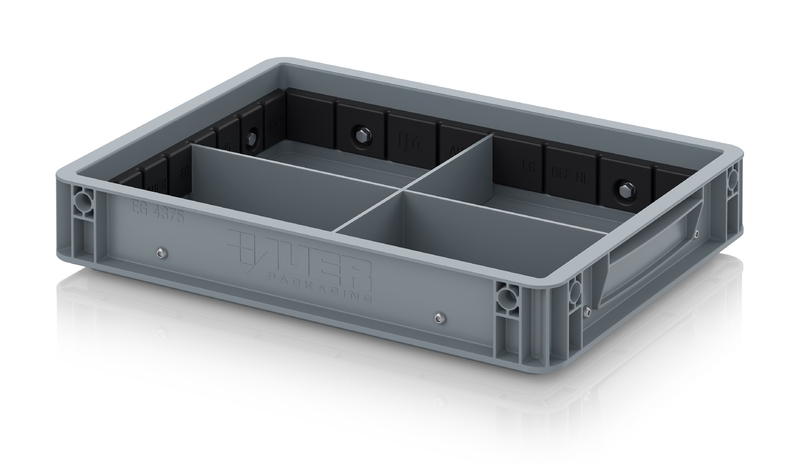 AUER Packaging Eurobehälter mit Quer- und Längsteiler EG GEF QLT 4375 HG