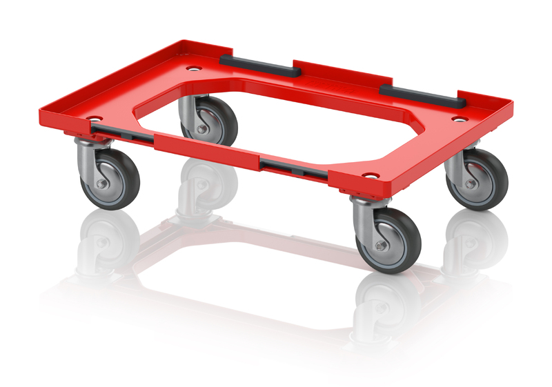 AUER Packaging Kompakt transportvogn med sammenkoblingssystem og gummihjul RO V 64 GU FA.L