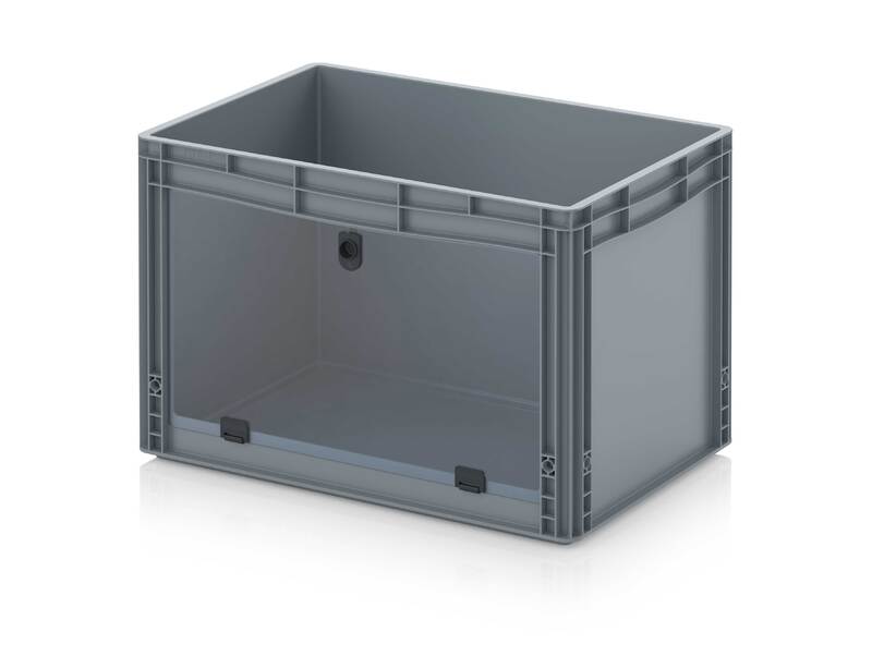 AUER Packaging Opbergbakken met open venster in euroformaat met doorkijkvenster van acrylglas EG SKL 64/42 HG