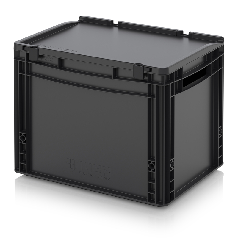 AUER Packaging Pojemniki Euro ESD z pokrywą z zawiasami ESD ED 43/32