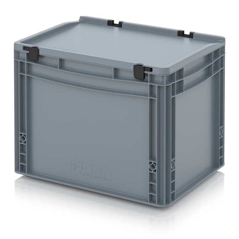 AUER Packaging Pojemniki Euro z pokrywą z zawiasami ED 43/32 HG