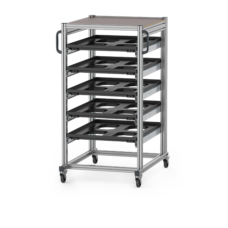 Sistema de transporte ESD para eurocontenedores 80 x 60 Altitud 134 cm ESD SE 134 86 U AUER Packaging Sistema de transporte ESD para eurocontenedores 80 x 60 Altitud 134 cm ESD SE 134 86 U