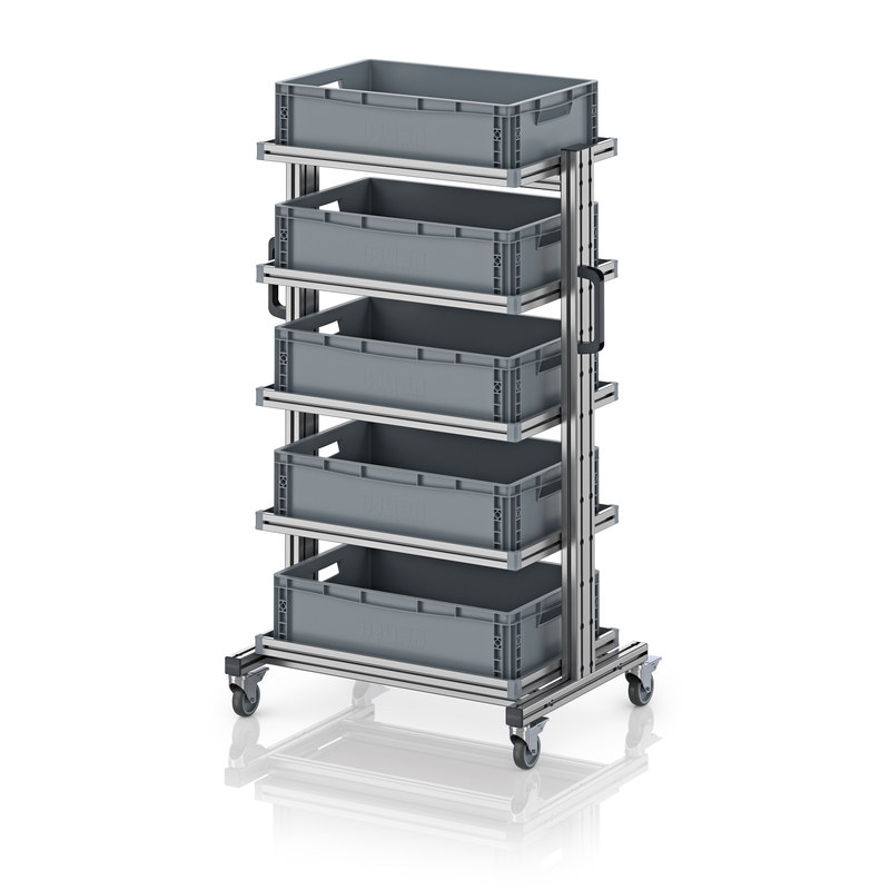 AUER Packaging System trolley for Euro containers 60 × 40 × 134 cm, without drawer EG SW 134-1 6417