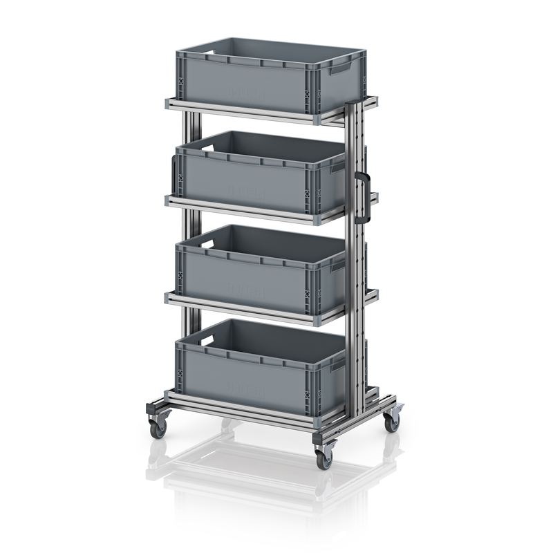 AUER Packaging System trolley for Euro containers 60 × 40 × 134 cm, without drawer EG SW 134-1 6422
