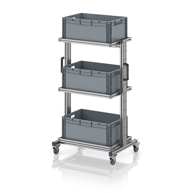 AUER Packaging System trolley for Euro containers 60 × 40 × 134 cm, without drawer EG SW 134-1 6427